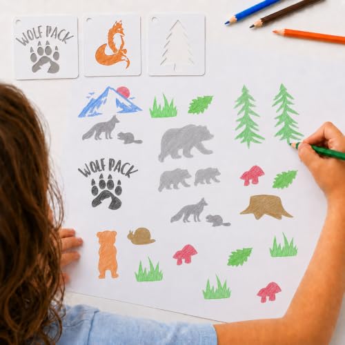 65 Pcs Small Animal Stencils for Cafts,Reusable 3”Animal Wood Burning Stencis for Painting on Wall Card Rock Wood Signs Coasters Canvas Home Decor (3 inch Small Animal) - color: 65 Pcs Animal