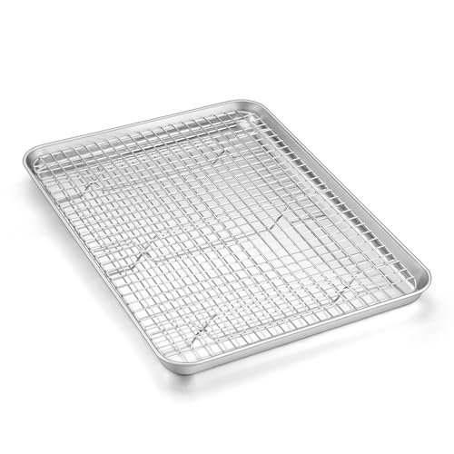 Homikit Baking Sheet with Wire Rack Set (1 Pan+1 Cooling Rack), 16" x 12" - size: 16*12 Inch