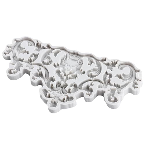 Lingzhi Baroque Style Fondant Molds Curlicues Scroll Lace Silicone Mold - color: Style Q