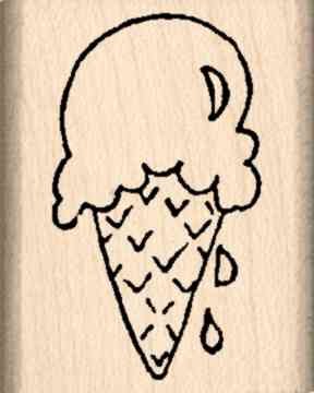 Ice Cream Cone Rubber Stamp