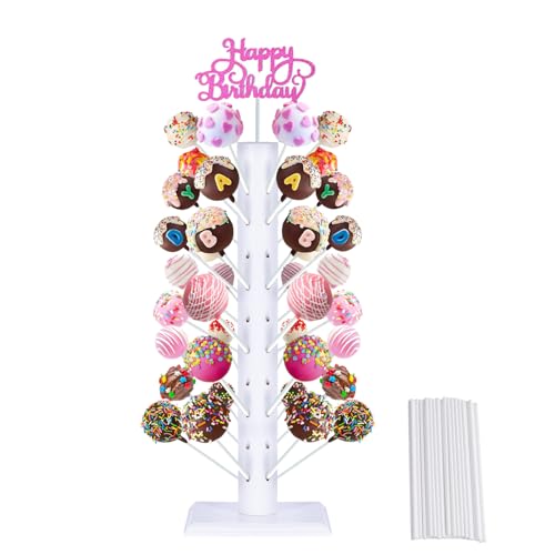 1Pcs Cake Pop Stand, 60 Hole Wooden Lollipop Holder for Birthday - size: 1Pcs