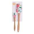 2PCS Silicone Spatula Set, Heat Resistant Baking Spatulas Food Grade Silicone Scraper Spatula for Mixing, Cooking, and Baking, Non-Stick Rubber Jar Spatulas with Hanging Hole Moderately Soft and Firm - color: Peony
