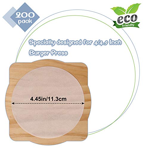 4.5 Inch Round Hamburger Patty Paper, 200 Count Burger Separator Sheets - size: 4.5inch