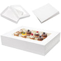 Mefleet 6pcs 19x14x4 Half Sheet Cake Boxes with 6pcs Cake Boards Rectangle