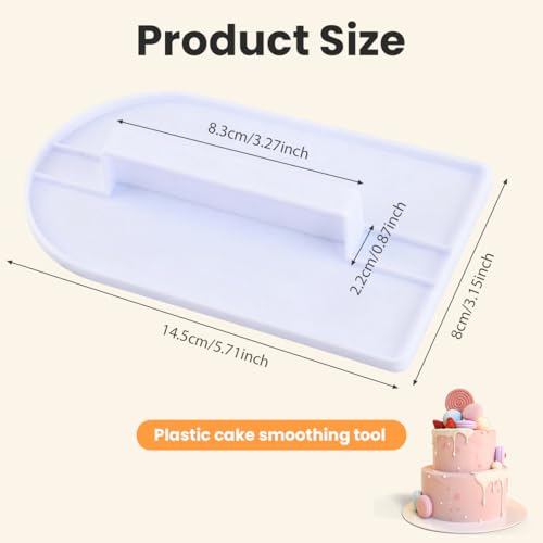 VASANA 2Pcs Plastic Fondant Smoothing Tool for Cake Decor