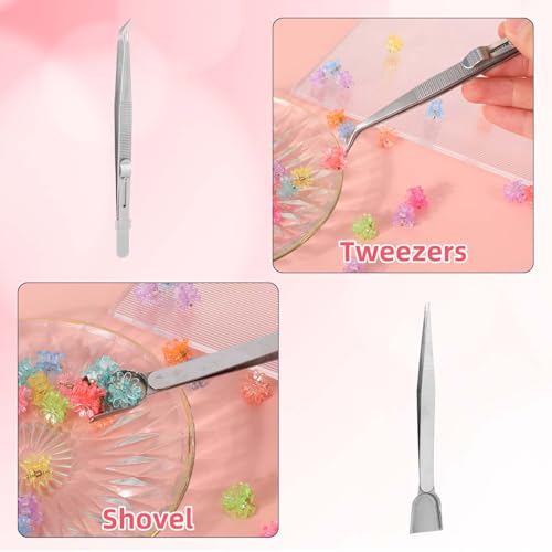 3pcs Cake Decorating Tools Kit, 1 Bent Tip Tweezers & 2 Shovel Tip Tweezers Stainless Steel Professional Sprinkles Tools Baking Cupcake & Cookies Pen Gadget Decoration Supplies (Style C) - style: Style C