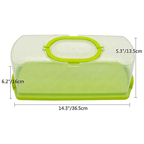 2 Pack Plastic 13 inch Rectangular Loaf Cake Storage Container,Bread Keeper for Carrying and Storing Banana Bread,Pumpkin Bread