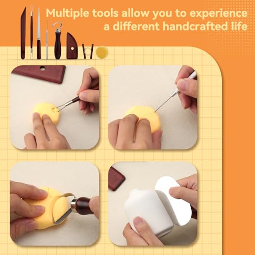 Pottery Tools Kit, Clay Tools Set, Ceramic Tool Kit - color: Red