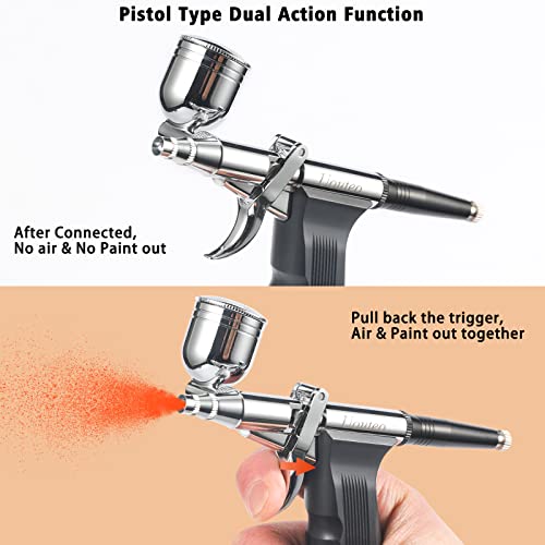 Airbrush Trigger Gun with 0.2 mm Needles 7 CC & 10 CC Cup - color: 166TH 0.2mm Airbrush Kit
