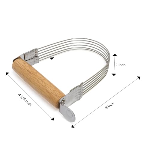 Mrs. Anderson’s Baking 6-Wire Pastry Cutter and Dough Blender, Stainless Steel with Wood Handle - style: Wire Pastry Blender, Wood Handle