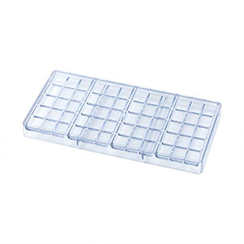 Restaurantware-Pastry Tek 10.8 x 5.3 Inch Chocolate Bar Molds, 10 Break-Apart Chocolate Molds - 4 Cavities, Freezer-Safe, Clear Polycarbonate Candy Mold, For Protein and Energy Bars, Food Grade - size: 10 Count | 10.8 x 5.3 Inch, style: Break-Apart w/ 4 C