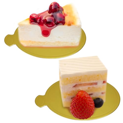 30 Pcs Mini Cake Boards, 3.1 Inch Mousse Cake Boards Cake Base for Mini Cake Dessert Mousse Cake Chocolate Cake (Gold) - color: Gold, size: Small Round-30Pcs