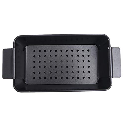 double-piece healthy meat pie baking pan, with drip tray, grey 12.2-inch non-stick cooking pan, rectangular meat pie tray, non-stick carbon steel baking pan, with pull-out serving function