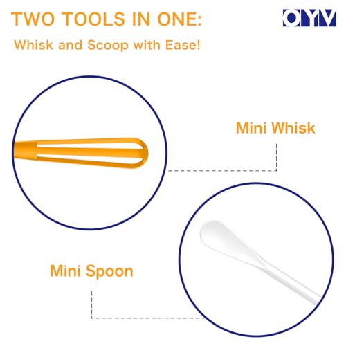OYV 2-In-1 Mini Whisk and Spoon, Set of 2, 8.5-Inch, White/Yellow - color: White+Yellow