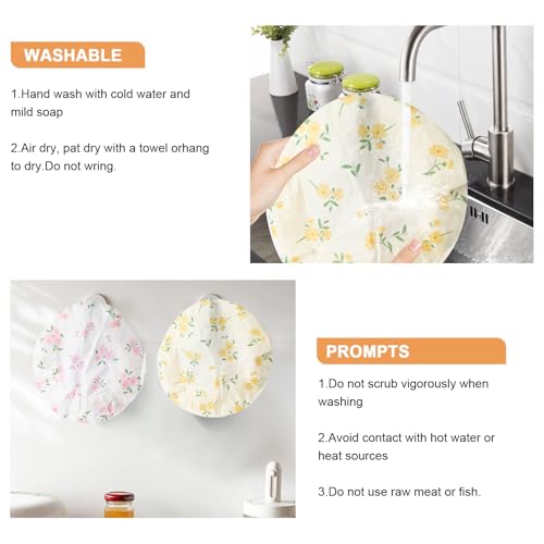 2Pcs 10inch Reusable Beeswax Elastic Bowl Covers for Bread Proofing - style: small Flower