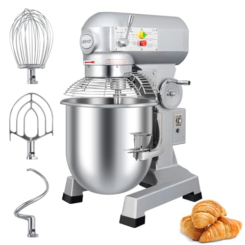 LEEVOT 20Qt 1100W Commercial Food Mixer, Commercial mixer 3-Speed Adjustable Heavy Duty Stand Mixer with Stainless Steel Bowl for Bakery Pizzeria. - size: 20QT+Timer