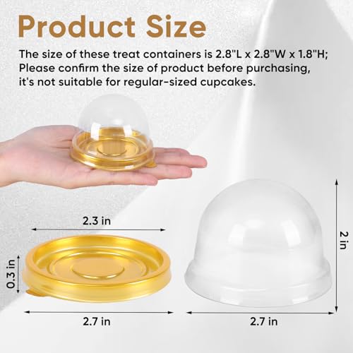 50 Pcs Mini Cake Containers with Clear Dome Lids