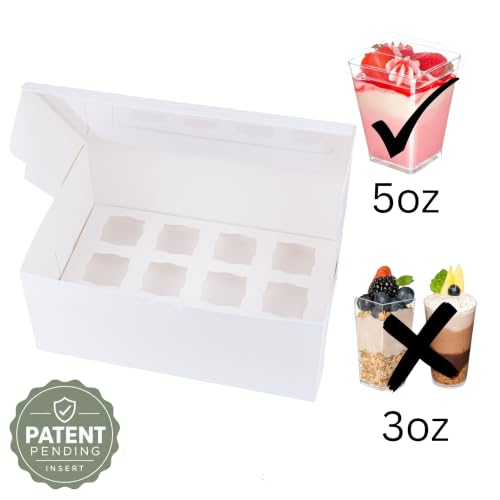 Dessert Shooter Box for 12 5oz square and round cups- 5 pack