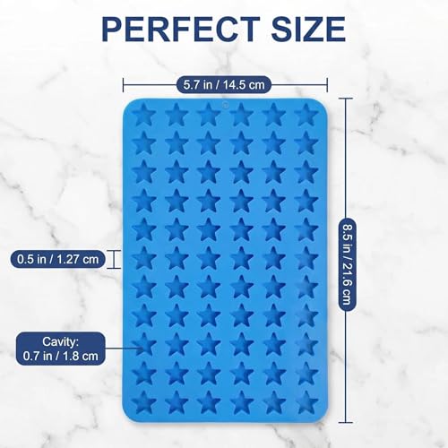 Star Silicone Candy Molds - 240 Cavity Mold Set with Droppers, 2-Pack Circle Molds for Gummies, Chocolate, Hard Candy, Caramels, Ice Cubes, BPA Free Non-Stick Baking Molds - color: 240 Cavity Star Candy Molds
