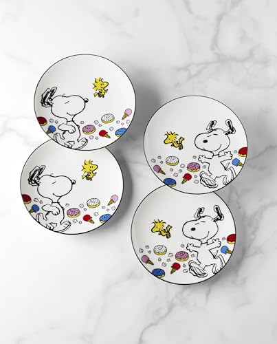 Lenox Chef Snoopy 4-Piece Accent Plates, Appetizer Plate Set for 4 - style: Accent Plates