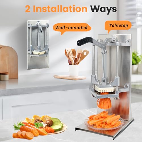 BIEAMA French Fry Cutter with 4 Blades, 1/4", 3/8", 1/2" & 8 Wedge - size: 1/4" & 3/8" & 1/2 & 8-wedge (Vertical Machine)