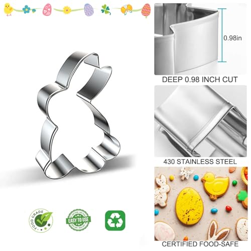 YomiFamily Easter Cookie Cutters Large Set of 6, Great for Kids