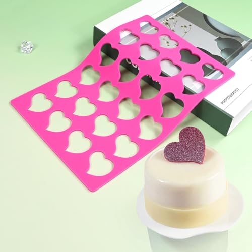 mostsom 3D Hollow Out Lace Mold Love Heart Shape Silicone Mould Lace Pad Exquisite Cake Decorating Grade Craft Mat Fondant Food Lace Cake 3D Mold Baking Sugar Paste Pastry Tools (E_ Love Heart) - size: E_ Love Heart