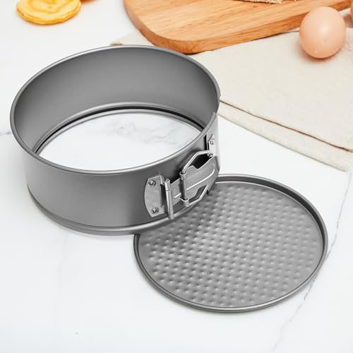 4 Pcs 6 Inch Nonstick Springform Cheesecake Pan with Removable Bottom Gray - color: Gray, size: 6 Inch