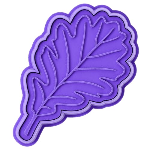 Oak leaf cookie cutter stamp - Fall series - 15mm deep Cookie cutter, Image press - Marshmallow Bliss - color: Oak leaf