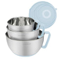 Rorence Stainless Steel Mixing Bowls Set with Lids,1.5,3 & 5 Qt,Light Blue - color: Light Blue