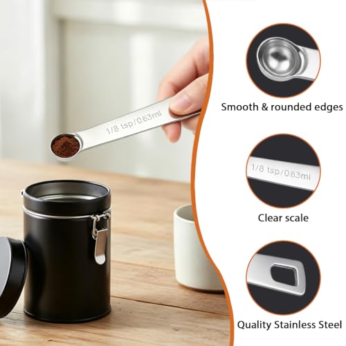 5PCS 1/8tsp(1/24tbsp, 0.63 ml) Measuring Spoon Teaspoons Stainless Steel Measure Spoons for Precise Cooking, Baking and Spices Measurement - size: 1/8tsp(1/24tbsp, 0.63 ml)