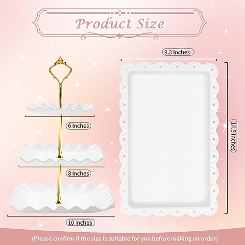 5 Pcs Dessert Table Display Set- 3 Tier Cupcake Stand & Serving Tray