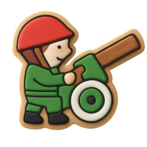 Artillery Gunner Toy Cookie Cutter - 4x3.1" Premium Baking Fun