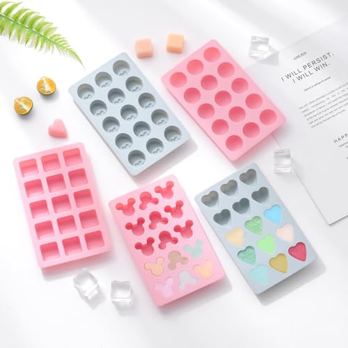 2-Pack Square Shape Candy & Chocolate Silicone Molds, Non-stick, Pink - size: Square