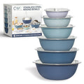 COOK WITH COLOR Stainless Steel Mixing Bowls Set - Nesting Bowls, 6 Pieces, Blue - color: Blue