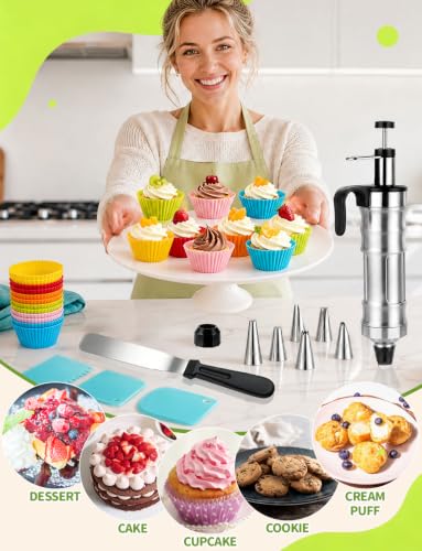 Dessert Decorating Syringe Set with Icing Piping Bags and Tips Set