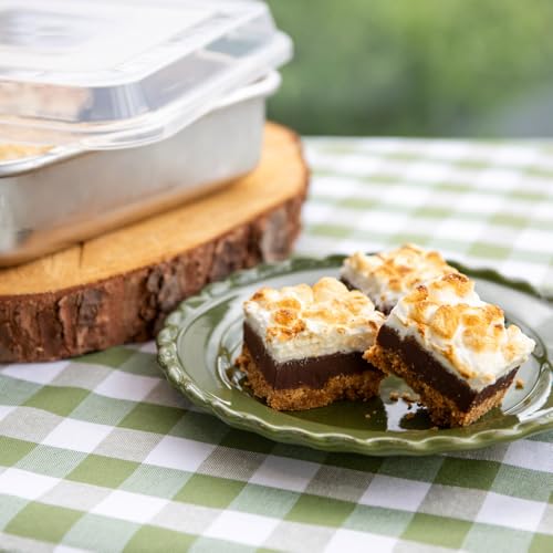 Nordic Ware Natural Aluminum Commercial Square Cake Pan with Lid, Exterior 9.88 x 9.88 Inches - size: 9 x 9, style: Square Pan with Lid