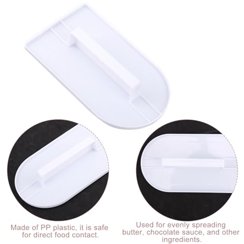 2pcs Fondant Smoother Tool, Professional Cake Scraper Smoother Plastic Icing Smoothing Paddle for Cake Decorating Sculpting Baking & Sugar Craft (White)