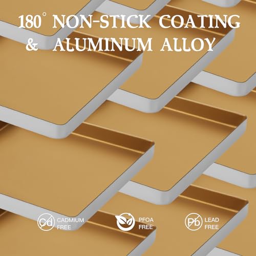 11-Inch Square Baking Pan, Nonstick Aluminum Alloy Pan, 1.2-Inch Deep - size: 11"