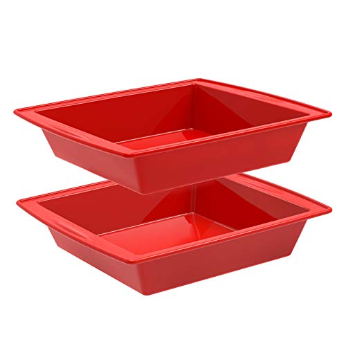 SILIVO 2 Pack 8 inch Cake Pans, 8x8 Nonstick Baking Pan