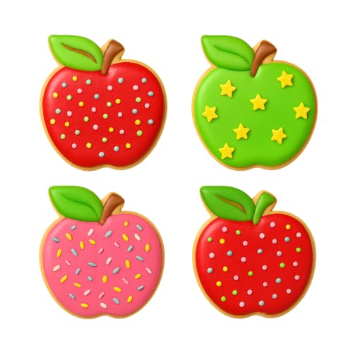 Mighty Gadget Apple Cookie Cutter & Stamp - 4x3.5" Crisp Design for Fall Baking (Random Color)