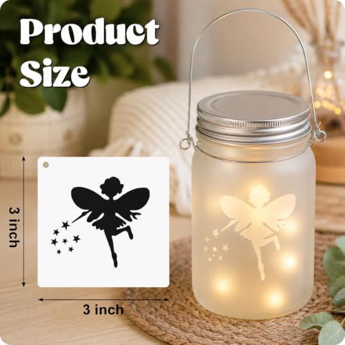 66 Pcs Small Stencils for Crafts Reusable 3 Inch Spring Genie Face Paint Stencils for Painting on Wood Walls Card Rock Canvas Fabric Scrapbook Journaling (3 inch Genie) - color: 66 Pcs Genie