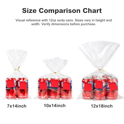Clear Cellophane Bags,50 Packs 12x18 Inch Gift Wrap - size: 1 Count (Pack of 50)