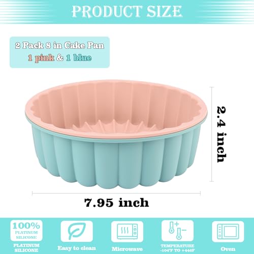 HUAKENER 2 Pcs Charlotte Cake Pan, 8 Inch Round Cake Pan - size: 8 Inch Charlotte