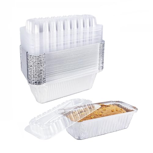 1.5lb Disposable Bread Pans with Lids, 30 Pack - size: 1.5lb