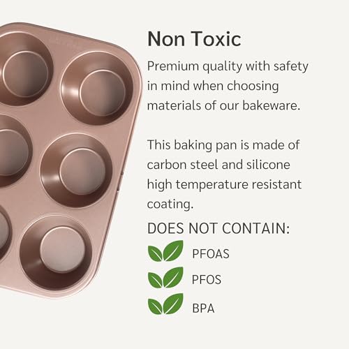 HAPPIELS 6 Cup Jumbo Muffin Pan Nonstick, PFOA & BPA Free - style: Jumbo Muffin Pan