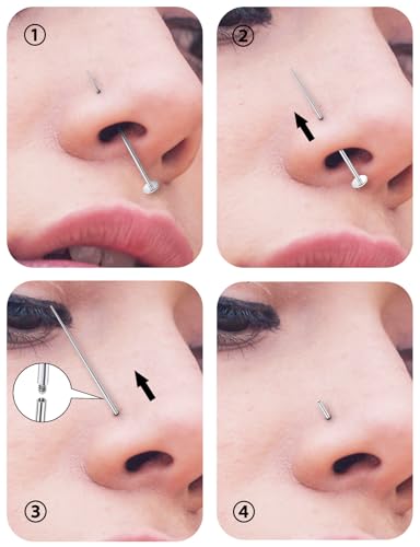14G 16G Piercing Taper Insertion Pin for Internally Threaded Nose Septum Lip Belly Rings Labret Monroe Medusa Tragus Helix Cartilage Earrings Stud Piercing Jewelry Taper Insertion Tool 10Pcs - style: 16G-14G Straight
