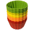12 Pack Measured Baking Cups Jumbo Silicone Muffin Cup Reusable Non-Stick Liners Easy To Read Measurements Four Colors Flexible Durable Microwave & Dishwasher Safe by Baking Made Easy