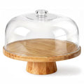 Masthome Bamboo Cake Stand with Lid, 6-in-1 Charcuterie Board for Snacks - color: Bamboo Cake Stand With Lid