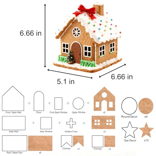 Gingerbread House Cookie Cutters Shapes Large, Set of 10